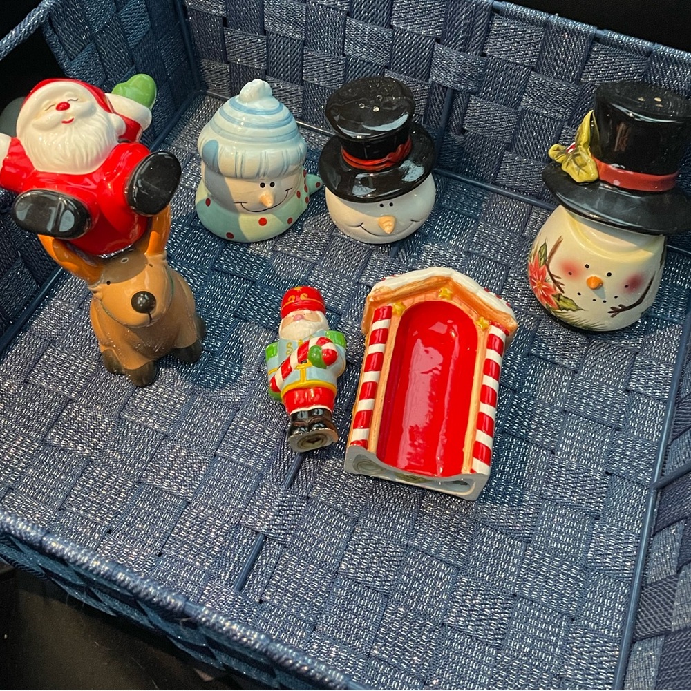Festive Snowman, Reindeer &  Santa Salt & Pepper Sets- 4 in total